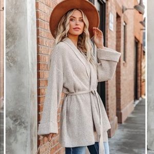 VICI Fanning belted knit cardigan